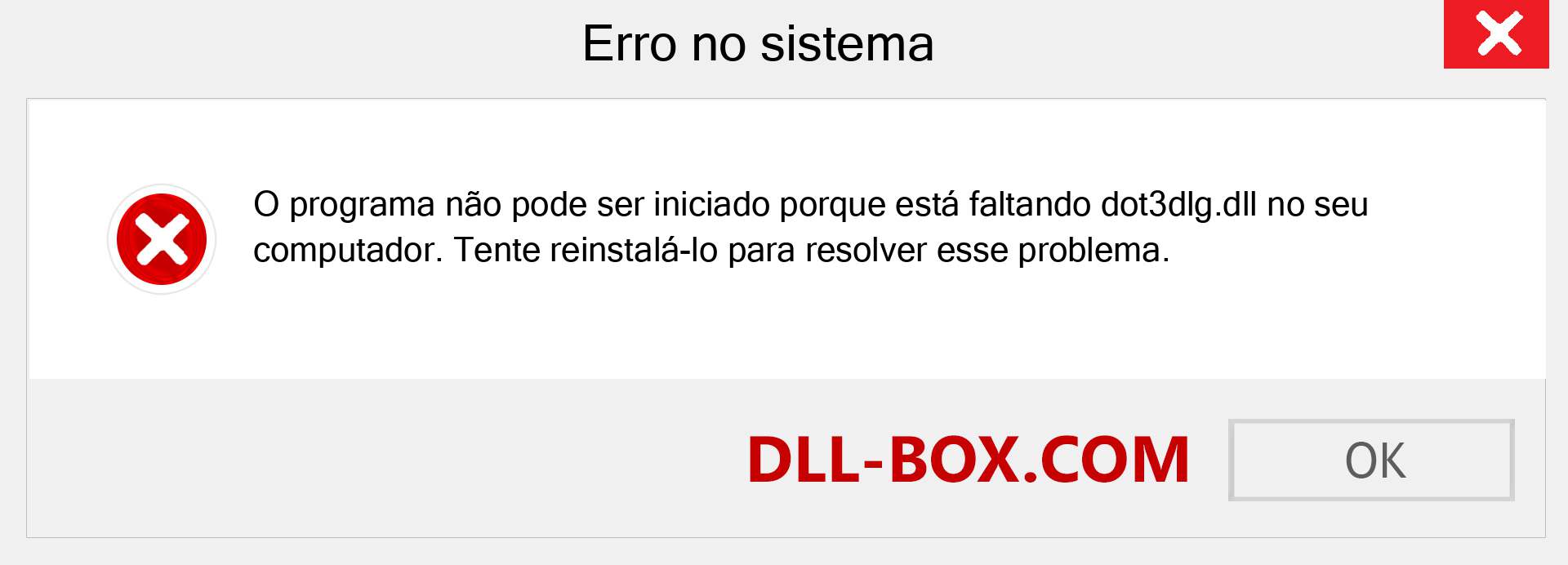 Arquivo dot3dlg.dll ausente ?. Download para Windows 7, 8, 10 - Correção de erro ausente dot3dlg dll no Windows, fotos, imagens