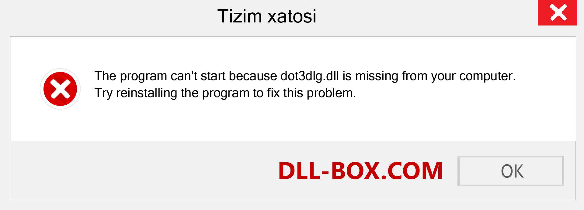 dot3dlg.dll fayli yo'qolganmi?. Windows 7, 8, 10 uchun yuklab olish - Windowsda dot3dlg dll etishmayotgan xatoni tuzating, rasmlar, rasmlar